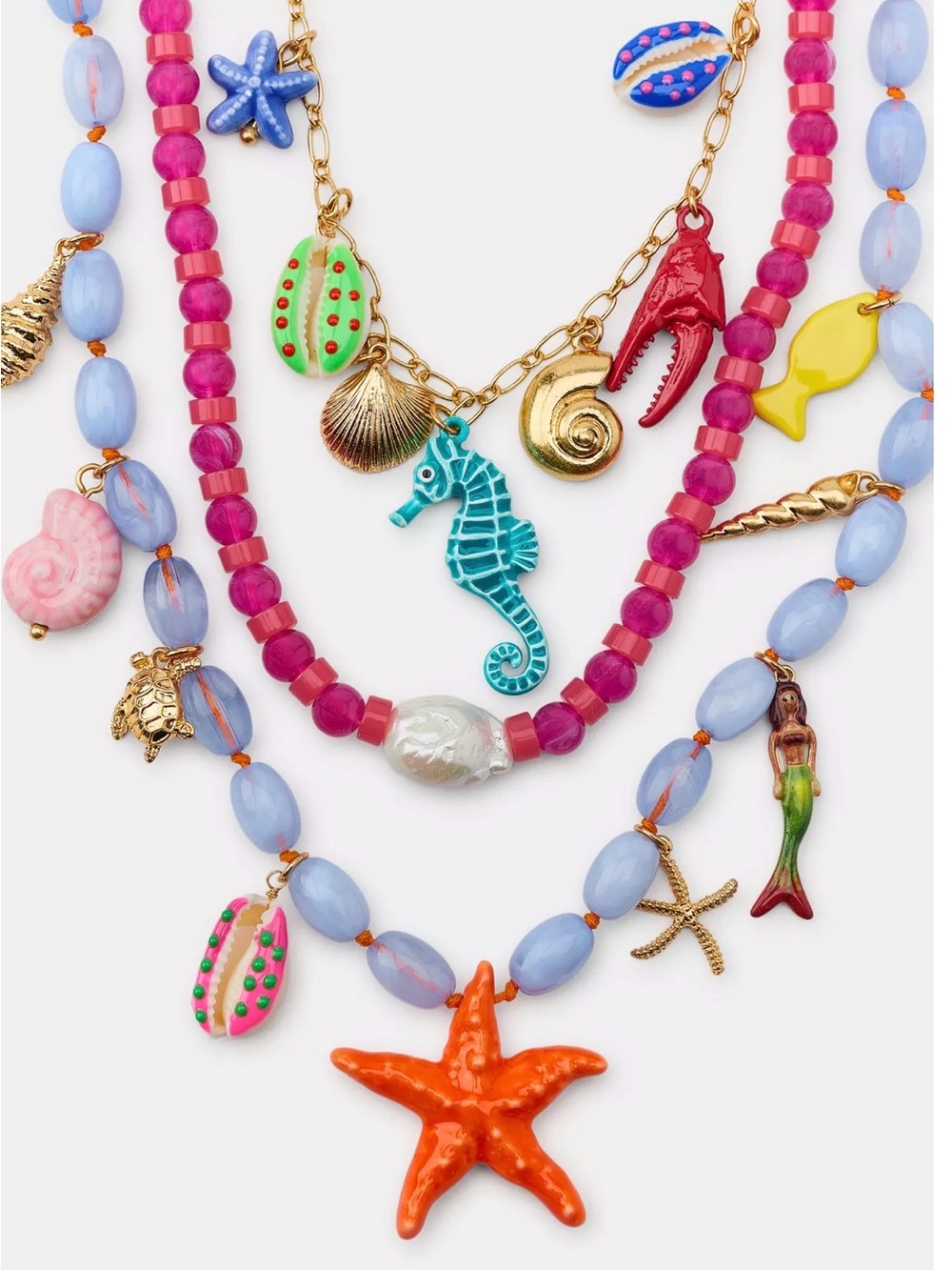 Zara Style PACK OF 3 MARINE CHARM NECKLACES